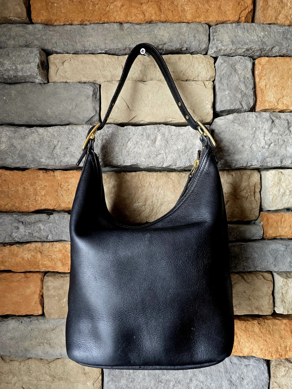 Vintage COACH 9823 Black Leather Legacy Hobo Shoulder Bag 2001 Made In USA **